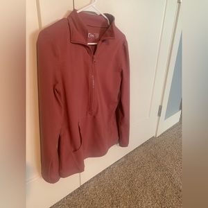 Zyia half zip with pockets. Med salmon color